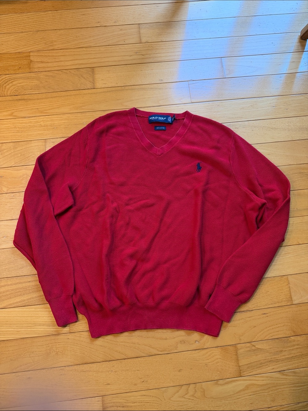 Polo by Ralph Lauren Men's Crimson V-Neck Sweater